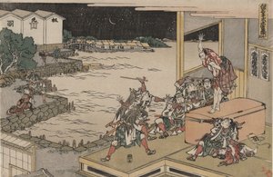 Die loyale Liga der siebenundvierzig Rōnin (Chūshingura), Akt X: Gihei bewacht die Waffenkiste