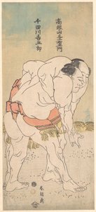 Die Sumo-Ringer Takaneyama Yoichiemon und Sendagawa Kichigorō