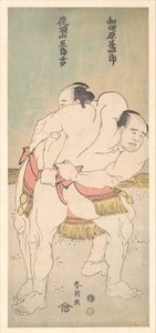 Die Sumo-Ringer Wadagahara Jinshirō und Kachōzan Gorokichi