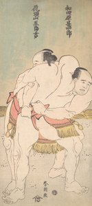 Die Sumoringer Wadagahara Jinshiro und Kachozan Gorokichi, ca. 1783