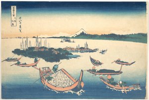 Tsukudajima in der Provinz Musashi, aus der Serie Sechsunddreißig Ansichten des Berges Fuji von Katsushika Hokusai