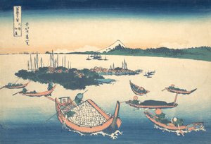 Tsukudajima in der Provinz Musashi, aus der Serie Sechsunddreißig Ansichten..., ca. 1830-32 von Katsushika Hokusai