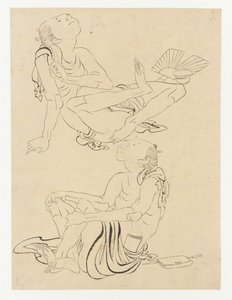 Zwei Männer entspannen sich im Sommer, Edo-Periode, 19. Jahrhundert von Katsushika Hokusai