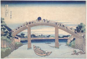 Unter der Mannen-Brücke in Fukagawa, aus der Serie Sechsunddreißig Ansichten des Berges Fuji von Katsushika Hokusai