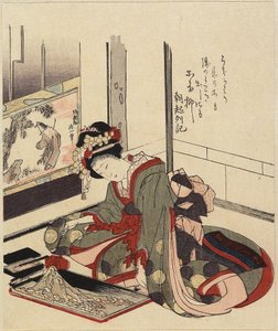 Frau arrangiert Bonkei, 1820-1834 von Katsushika Hokusai