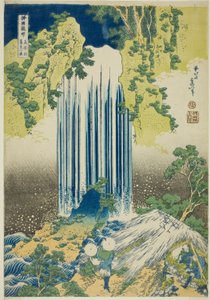 Yoro-Wasserfälle in der Provinz Mino (Mino no Yoro no taki), aus der Serie "Eine Tour zu Wasserfällen in verschiedenen Provinzen (Shokoku taki meguri)" von Katsushika Hokusai
