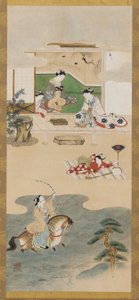 Parodie der Geschichte von Nasu no Yoichi, Edo-Zeit, 1615-1868