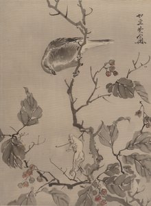 Vogel und Frosch, ca. 1887 von Kawanabe Kyosai