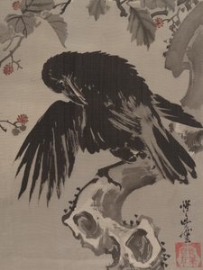 Krähe auf einem Ast, ca. 1887