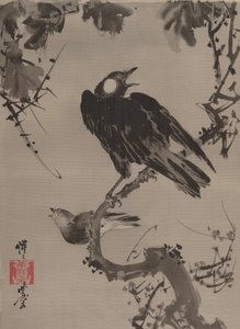 Stare auf einem Ast, ca. 1887 von Kawanabe Kyosai