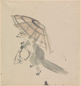 Fuchs mit Karaffe und Sonnenschirm