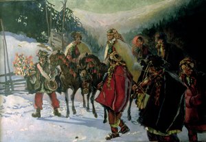 Huzulenhochzeit, 1909 von Kazimierz Sichulski