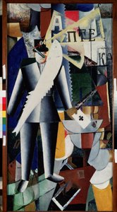 Flieger. Gemälde von Kasimir Malevich (1878-1935), Öl auf Leinwand von Kazimir Severinovich Malevich