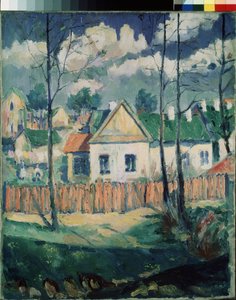 Frühling. Landschaft mit einem kleinen Haus von Kazimir Severinovich Malevich