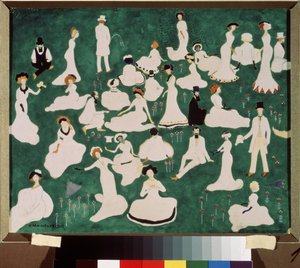 Entspannung. Die High Society mit Zylinderhüten von Kazimir Severinovich Malevich