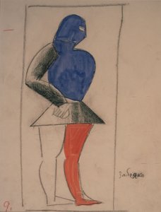 Raufbold. Kostümentwurf für die Oper Sieg über die Sonne von A. Krutschenych von Kazimir Severinovich Malevich
