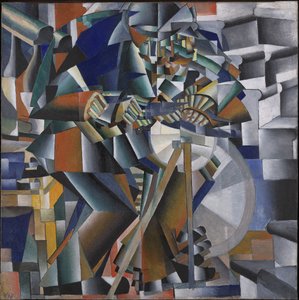 Der Messerschleifer oder Prinzip des Glitzerns, 1912-3 von Kazimir Severinovich Malevich