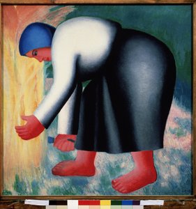 Eine Schnitterin von Kazimir Severinovich Malevich