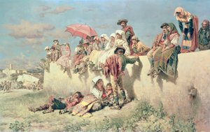 Warten auf den Segen außerhalb Roms, 19. Jahrhundert von Keeley Halswelle