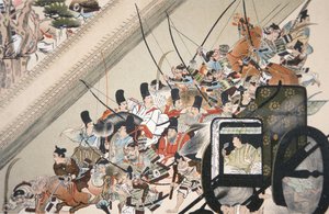 Die Entführung des Kaisers Go Shirakawa durch Fujiwara Nobuyori im Jahr 1159, ca. 1200 von Keion Keion