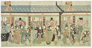 Die Textilwarenhandlung Ebisuya im edoer Bezirk Owarichō von Keisai Eisen