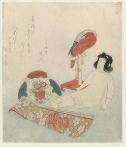 Eine Puppe und anderes Spielzeug (Berühmte Orte und Produkte in der Yamashiro Provinz) von Keisai Eisen