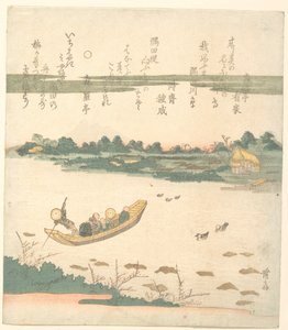 Fähre überquert den Sumida-Fluss von Keisai Eisen