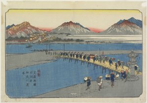 Nr. 11: Fährhafen am Kanna-Fluss in der Nähe der Honjo-Station, 1830-1844