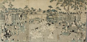 Schwestern rächen den Tod ihres Vaters; aus dem Kabuki-Stück 