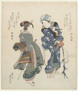 Zwei Frauen auf Pilgerreise von Keisai Eisen