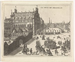 Ansicht des Hofes von Brüssel, 1673 (La cour de Brusselle) von Kemnitz