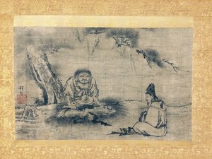 Zen-Begegnung Niaoke Daolin und Bai Juyi, 16. Jahrhundert von Kenkō Shōkei