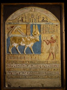 Letzte Pharaonen; MM7836; Ägypten; Das Ägyptische Museum; Ptolemäische Zeit; Stela, vergoldet von Kenneth Garrett