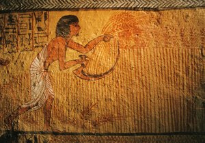 Ernte von Weizen, Grab des Sennedjem, Deir el Medina, 2003 (Foto)