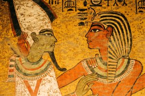 Malerei an der Nordwand des Grabes; Osiris; KV 62, Tutanchamun und das Goldene Zeitalter der Pharaonen, 2003 (Foto) von Kenneth Garrett
