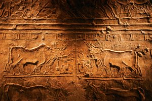 Relief aus dem Grab von Meryre (Merera), Hohepriester des Aten in Akhetaten, 2001 (Foto) von Kenneth Garrett