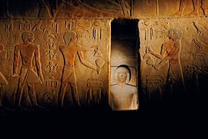 Grab des Ti; Ägypten; Archäologie; Altes Reich; Saqqara, Serdab-Kammer