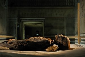 mm7864; 18. Dynastie; Neues Reich; Ägypten; DNA; Probe; Mumie, unbekannte Mumie, 2005 (Foto) von Kenneth Garrett