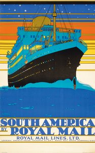 Poster, das Südamerika durch Royal Mail Lines bewirbt