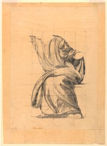 Draperiestudie für die Figur des Friedens in "Die Wohltätigkeit des Gesetzes," Wandgemälde im Essex County Court House, Newark, New Jersey von Kenyon Cox
