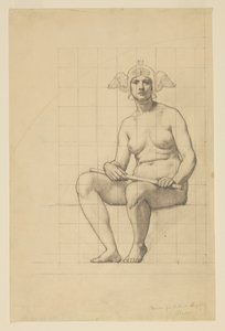 Aktstudie für "Das aktive Leben," Lunette im Verwaltungsgebäude, Oberlin College, Oberlin, OH von Kenyon Cox