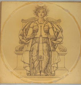 Studie für "Rechtschaffenheit," Lunette im Hudson County Courthouse, Jersey City, NJ