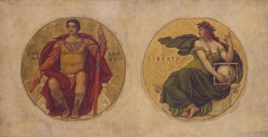 Studie für Mosaik im Wisconsin State Capitol Regierung und Freiheit, ca. 1912 von Kenyon Cox