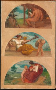 Der Fortschritt der Zivilisation: Die Schmiede, Handel und Bildung, 1905-1906 von Kenyon Cox