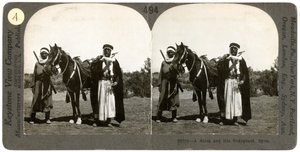 Ein Scheich und sein Leibwächter, Syrien, 1900er Jahre von Keystone View Company
