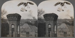 In alten Zeiten, wenn die Leute gut waren, brachte der Storch ein süßes und schönes Baby von Keystone View Company