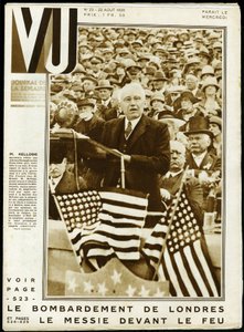 Porträt von Frank Billings Kellogg (1856-1937), amerikanischer Politiker, Senator von Minnesota und Außenminister von 1925 bis 1929, und Friedensnobelpreisträger 1929, während einer Rede auf einem amerikanischen Kongress. Keystone-Fotografie, für das Titel von Keystone View Company