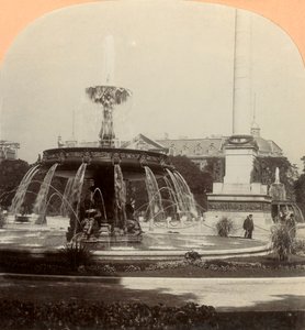 Königsplatz, Brunnen, Stuttgart, Deutschland, 1896 von Keystone View Company