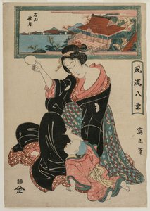 Herbstmond am Tempel Ishiyamadera aus der Serie Modische acht Ansichten