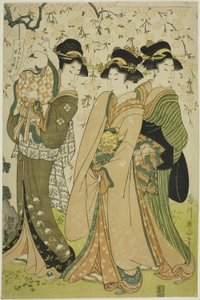 Berühmte Bäume in der östlichen Hauptstadt: Der Kirschbaum in Naruko (Toto meiboku Naruko no sakura) von Kikukawa Eizan